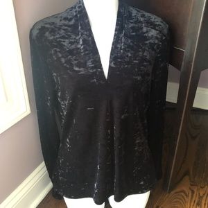 Like New III STATE Nordstrom Black Velvet Stretchy V-Neck, M